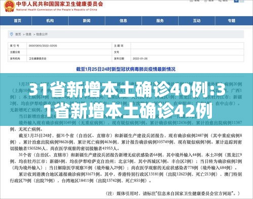 31省新增本土确诊40例:31省新增本土确诊42例 31省新增本土确诊40例:31省新增本土确诊42例