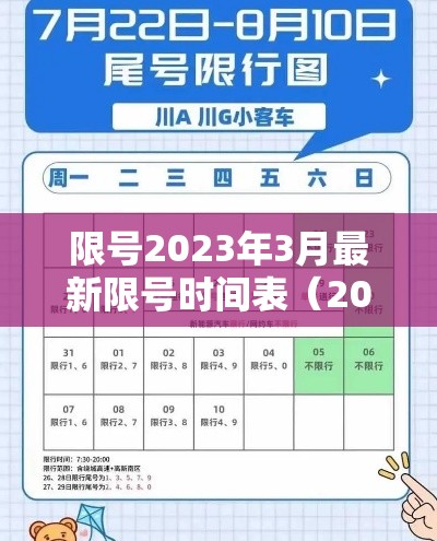 限号2023年3月最新限号时间表（2022年车限号）