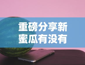 重磅分享新蜜瓜有没有科技详细辅助