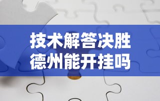 技术解答决胜德州能开挂吗真的有挂