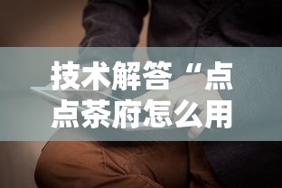 技术解答“点点茶府怎么用挂”原来可以开挂