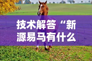 技术解答“新源易马有什么挂	”其实是有挂