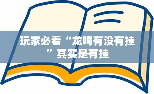 玩家必看“龙鸣有没有挂”其实是有挂