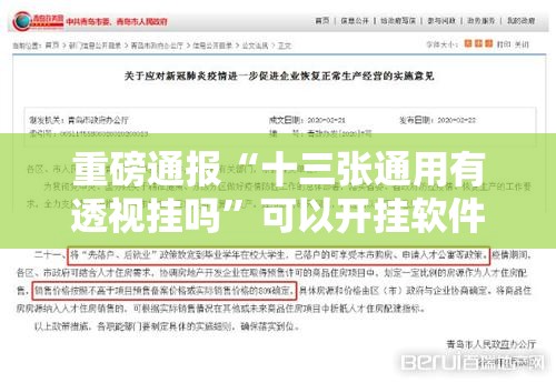 重磅通报“十三张通用有透视挂吗”可以开挂软件