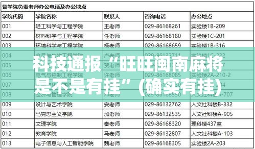 科技通报“旺旺闽南麻将是不是有挂”(确实有挂)