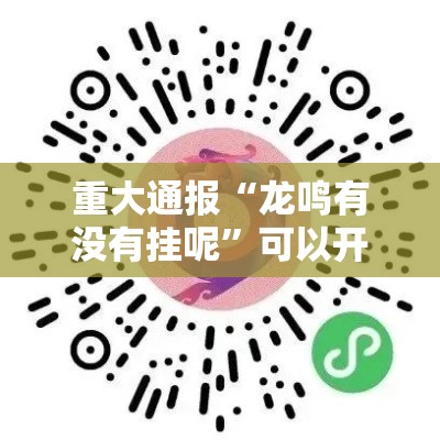 重大通报“龙鸣有没有挂呢”可以开挂软件