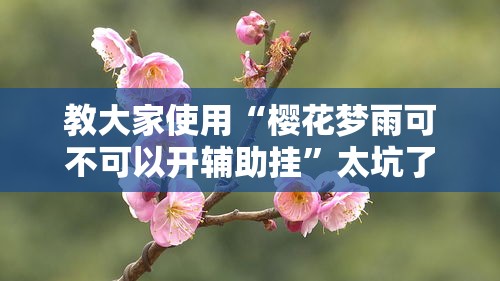 教大家使用“樱花梦雨可不可以开辅助挂”太坑了原来有挂