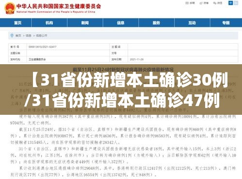【31省份新增本土确诊30例/31省份新增本土确诊47例】