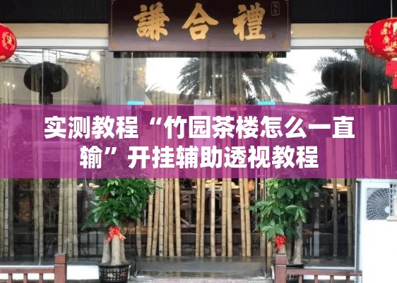实测教程“竹园茶楼怎么一直输”开挂辅助透视教程