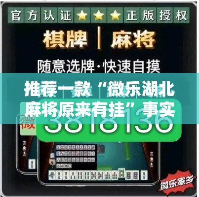 推荐一款“微乐湖北麻将原来有挂”事实上真的有挂