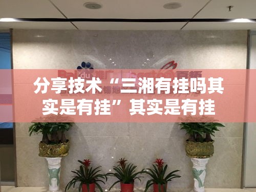 分享技术“三湘有挂吗其实是有挂”其实是有挂