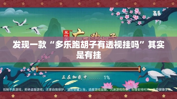 发现一款“多乐跑胡子有透视挂吗”其实是有挂