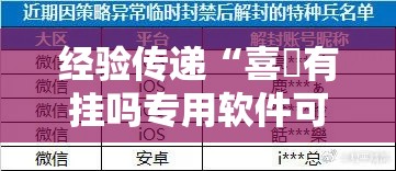 经验传递“喜園有挂吗专用软件可以辅助