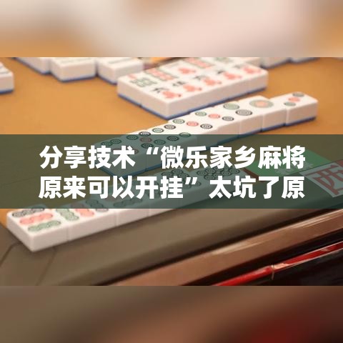 分享技术“微乐家乡麻将原来可以开挂	”太坑了原来有挂