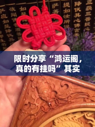限时分享“鸿运阁	，真的有挂吗”其实可以装挂