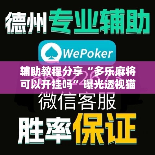 辅助教程分享“多乐麻将可以开挂吗	”曝光透视猫腻