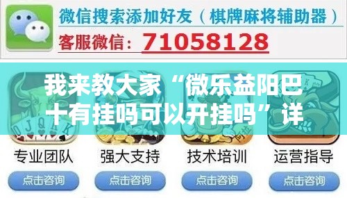 我来教大家“微乐益阳巴十有挂吗可以开挂吗”详细辅助