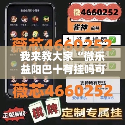 我来教大家“微乐益阳巴十有挂吗可以开挂吗	”详细辅助