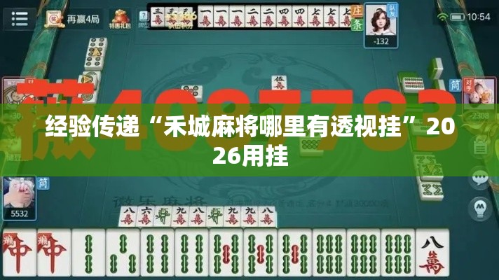 经验传递“禾城麻将哪里有透视挂”2026用挂