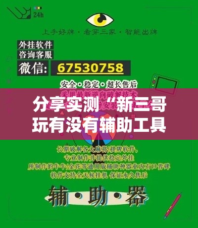 分享实测“新三哥玩有没有辅助工具”开挂详细教程
