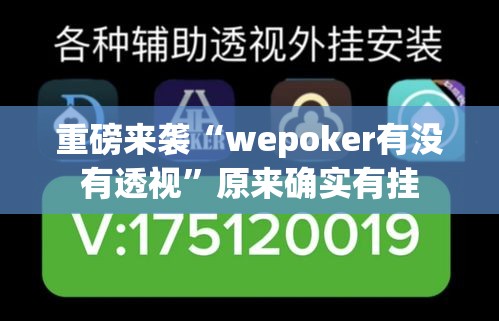 重磅来袭“wepoker有没有透视”原来确实有挂