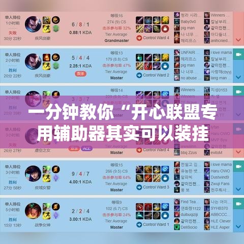 一分钟教你“开心联盟专用辅助器其实可以装挂 一分钟教你“开心联盟专用辅助器其实可以装挂