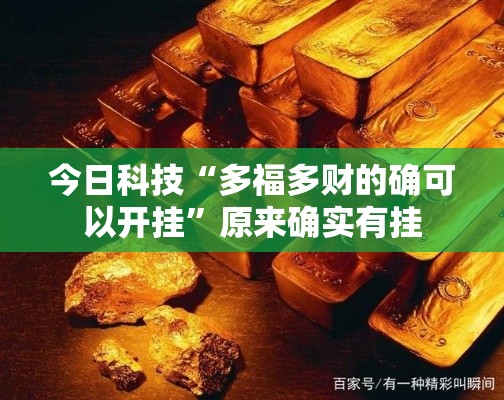 今日科技“多福多财的确可以开挂”原来确实有挂