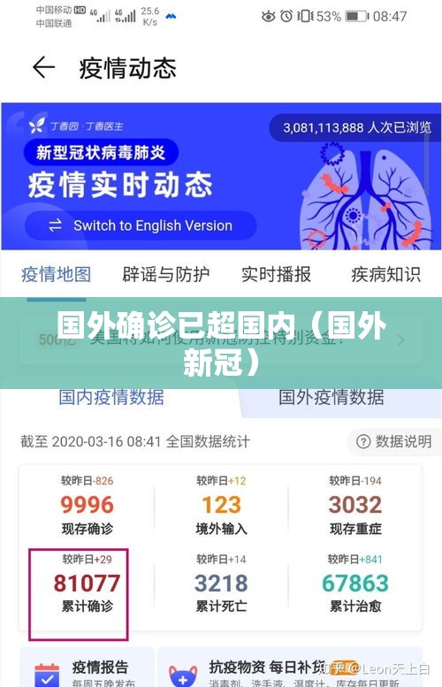 国外确诊已超国内(国外新冠) 国外确诊已超国内(国外新冠)