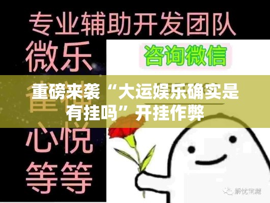 重磅来袭“大运娱乐确实是有挂吗”开挂作弊