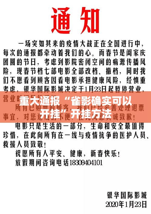 重大通报“雀影确实可以开挂”开挂方法