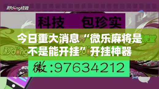 今日重大消息“微乐麻将是不是能开挂”开挂神器