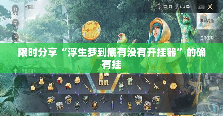 限时分享“浮生梦到底有没有开挂器”的确有挂