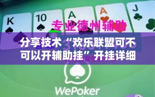 分享技术“欢乐联盟可不可以开辅助挂”开挂详细教程