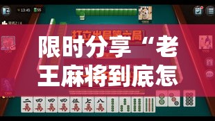 限时分享“老王麻将到底怎么用辅助”太坑了真的有挂