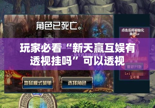 玩家必看“新天赢互娱有透视挂吗”可以透视