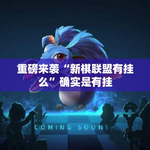 重磅来袭“新棋联盟有挂么”确实是有挂
