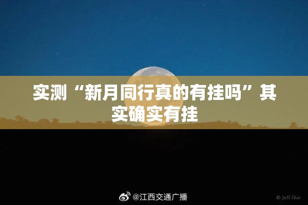 实测“新月同行真的有挂吗”其实确实有挂