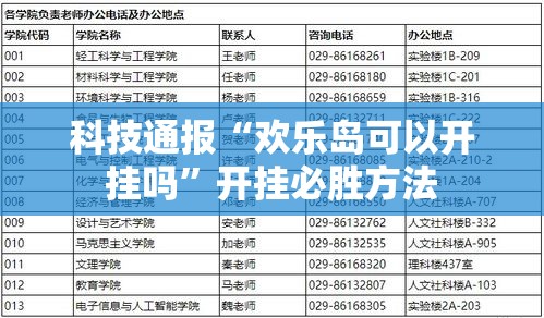科技通报“欢乐岛可以开挂吗	”开挂必胜方法