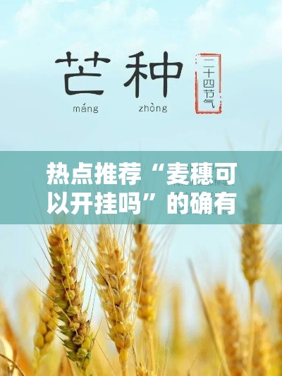 热点推荐“麦穗可以开挂吗	”的确有挂