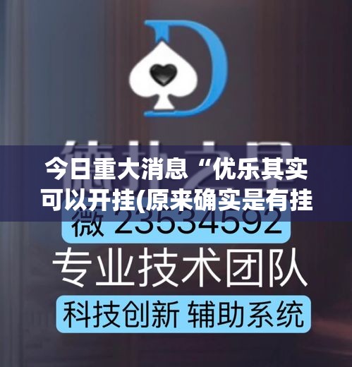 今日重大消息“优乐其实可以开挂(原来确实是有挂)