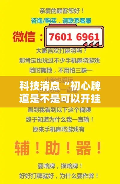科技消息“初心牌道是不是可以开挂”详细开挂教程