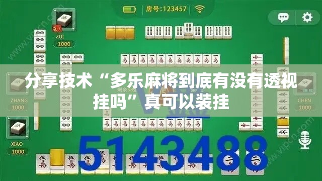 分享技术“多乐麻将到底有没有透视挂吗	”真可以装挂