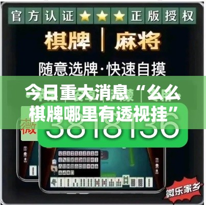 今日重大消息“么么棋牌哪里有透视挂	”详细辅助