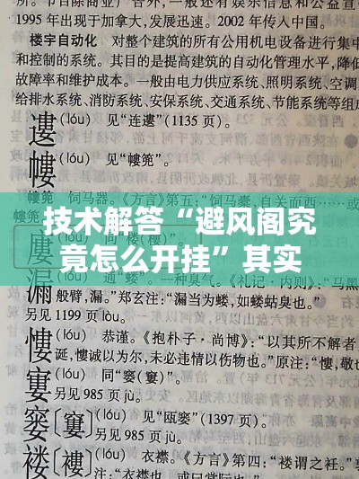 技术解答“避风阁究竟怎么开挂	”其实确实有挂