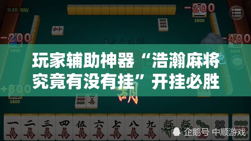 玩家辅助神器“浩瀚麻将究竟有没有挂	”开挂必胜方法