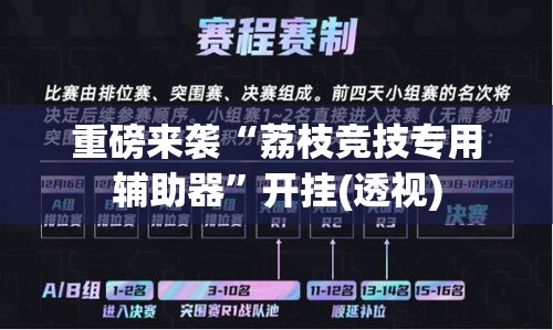 重磅来袭“荔枝竞技专用辅助器”开挂(透视)