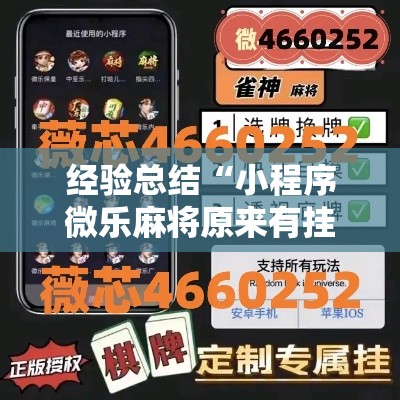 经验总结“小程序微乐麻将原来有挂”开挂步骤方法