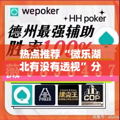 热点推荐“微乐湖北有没有透视”分享详细开挂教程