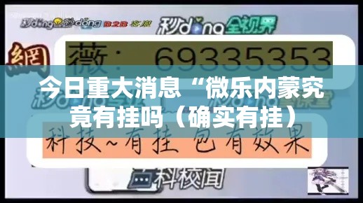 今日重大消息“微乐内蒙究竟有挂吗(确实有挂) 今日重大消息“微乐内蒙究竟有挂吗(确实有挂)