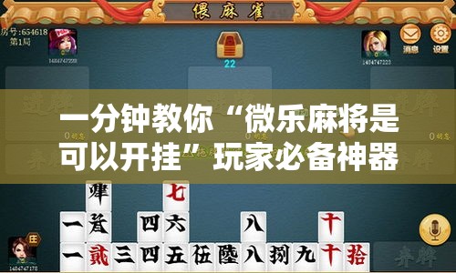 一分钟教你“微乐麻将是可以开挂”玩家必备神器